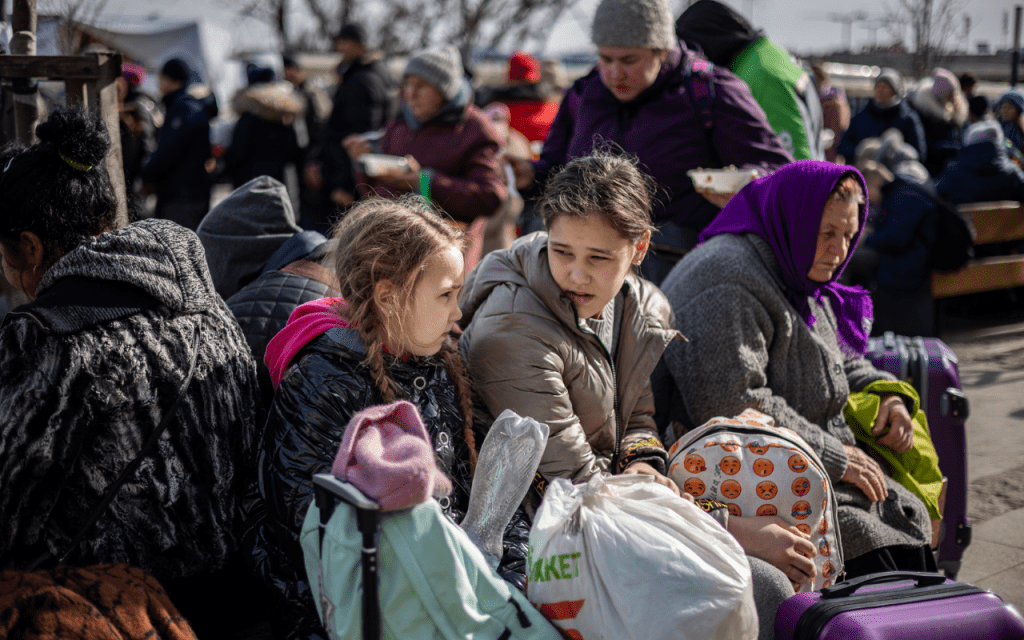 Kinderen op de vlucht in Lviv Oekraïne